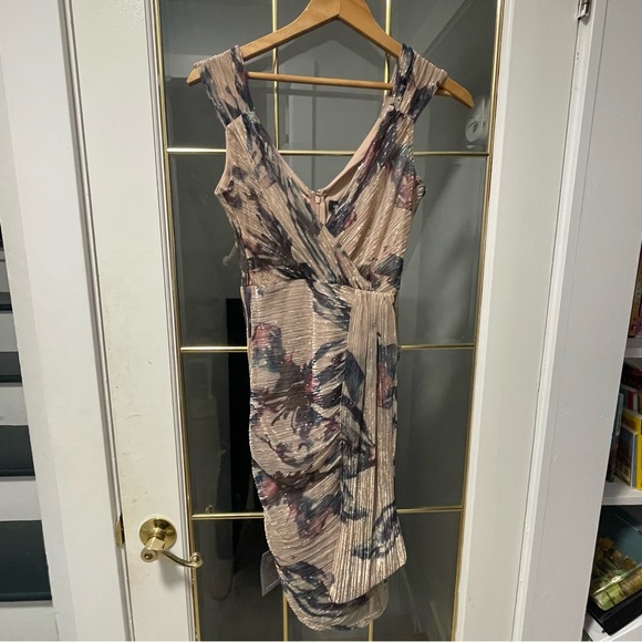 Le Chateau Purple and Cream Midi Dress extra small - Picture 11 of 13